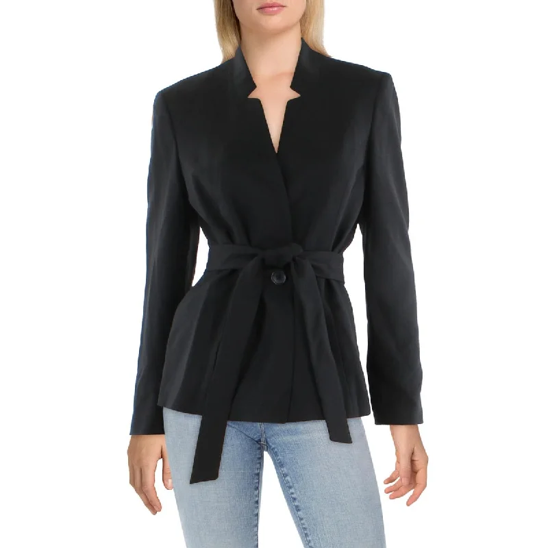 Le Suit Womens Herringbone Professional One-Button Blazer