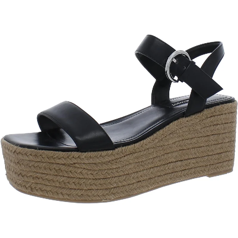 Nine West Womens Faux Leather Open Toe Espadrilles