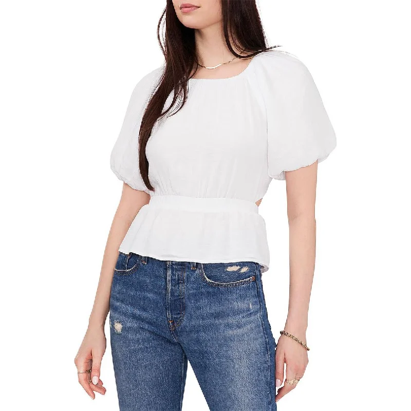 Price Meltdown 1.State Womens Pleated Puff Sleeve Blouse
