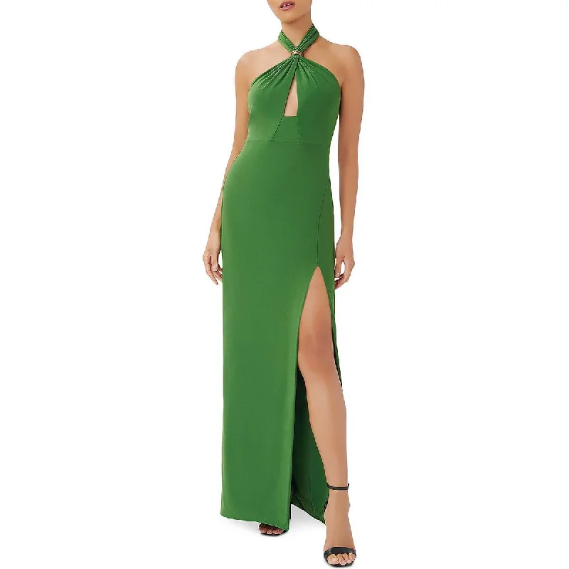 Weekend Deal Aidan by Aidan Mattox Womens Knit Sleeveless Halter Dress