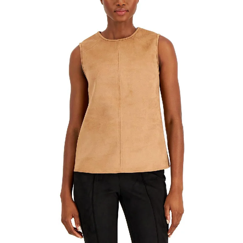 Clearance Items Anne Klein Womens Textured Faux Suede Shell