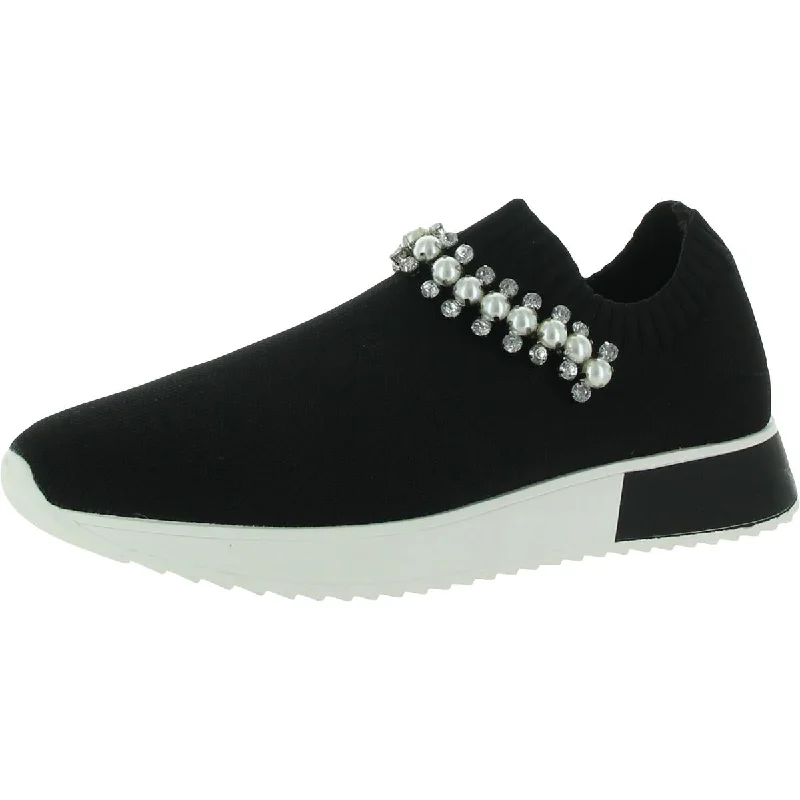 Discount Mania Anne Klein Women's Tonya Knit Embellished Slip-On Fashion Platform Sneaker
