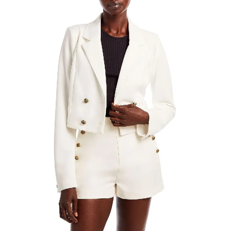 Holiday Sale Aqua Womens Crepe Cropped Suit Jacket