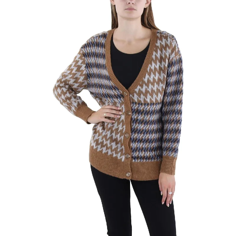 Savings Event Aqua Womens Enzo Cardi Cardigan Ribbed Button-Up
