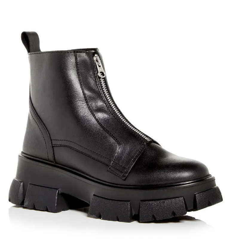 Deal Mania Aqua Womens True Leather Ankle Booties