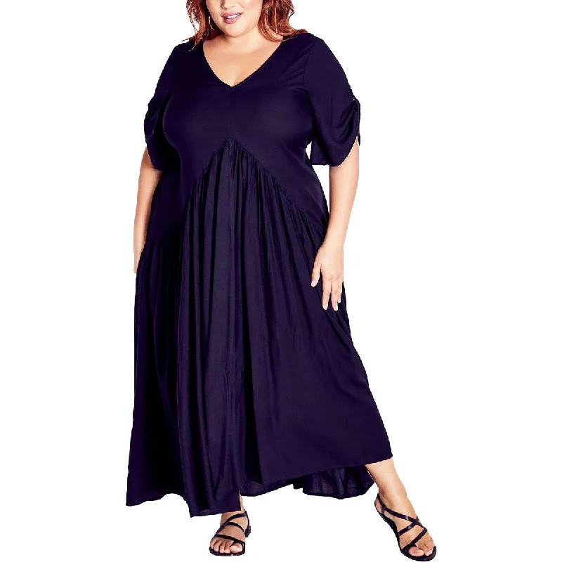 Hot Deal Avenue Womens Maxi Scoop Neck Maxi Dress