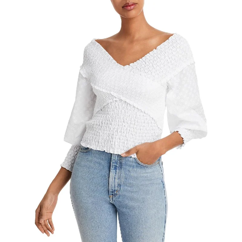 Great Deals BB Dakota by Steve Madden Womens Ruched V-Neck Pullover Top