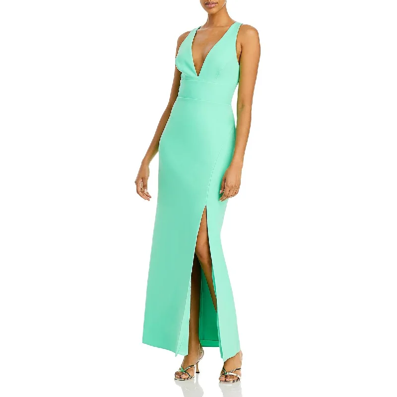 Discount Days BCBGMAXAZRIA Womens Cut-Out Maxi Evening Dress