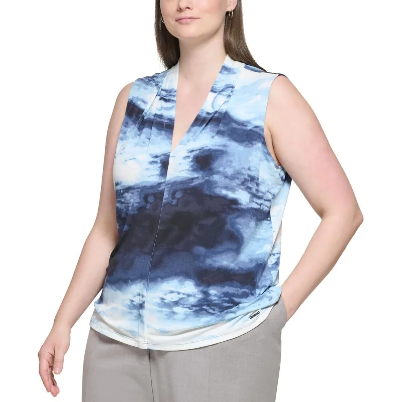Special Savings Calvin Klein Womens Plus Sleeveless Surplice Blouse