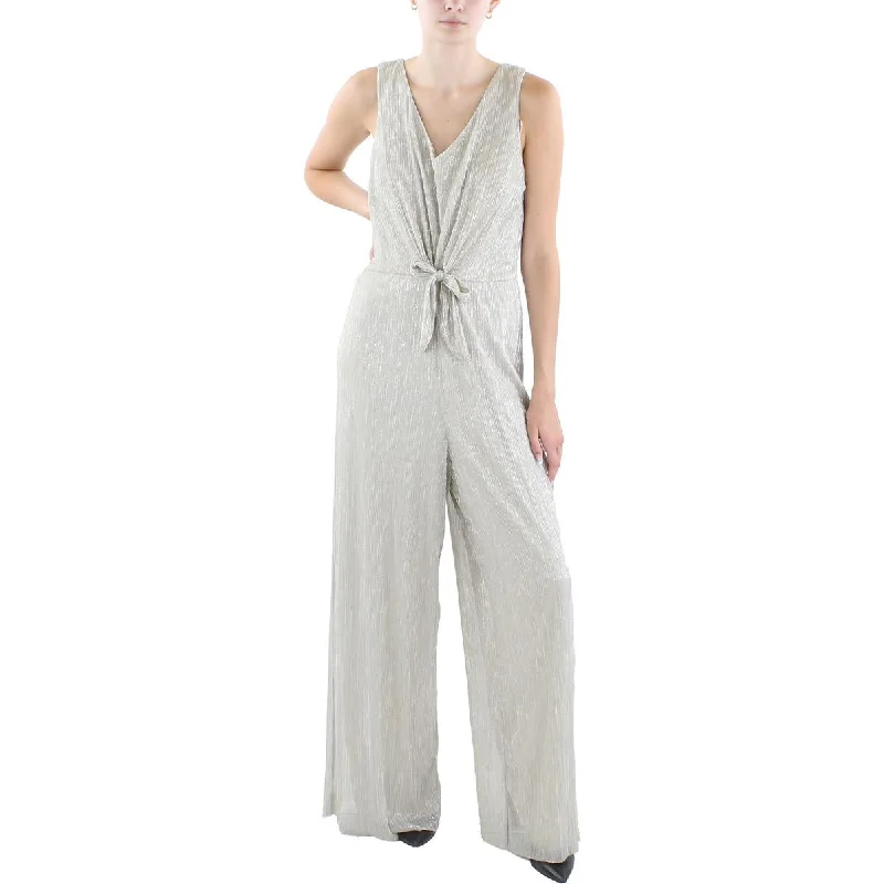 Doorbuster Deal CeCe Womens Metallic Wide Leg Jumpsuit