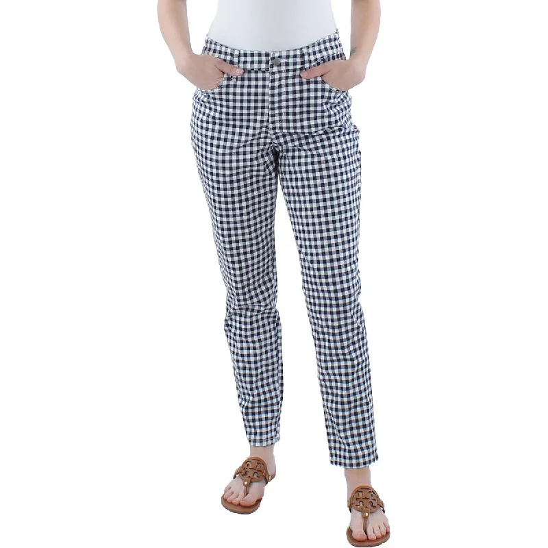 Fantastic Deals Charter Club Womens Check Print High Rise Ankle Jeans