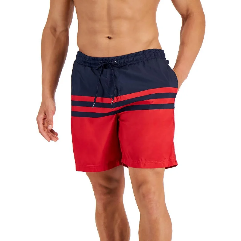 Price Drop Club Room Mens Colorblock 7" Inseam Swim Trunks