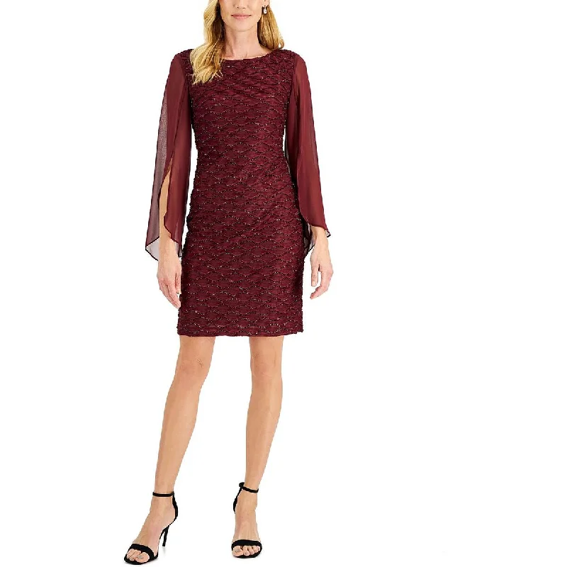 Closeout Connected Apparel Womens Eyelash Mini Cocktail and Party Dress