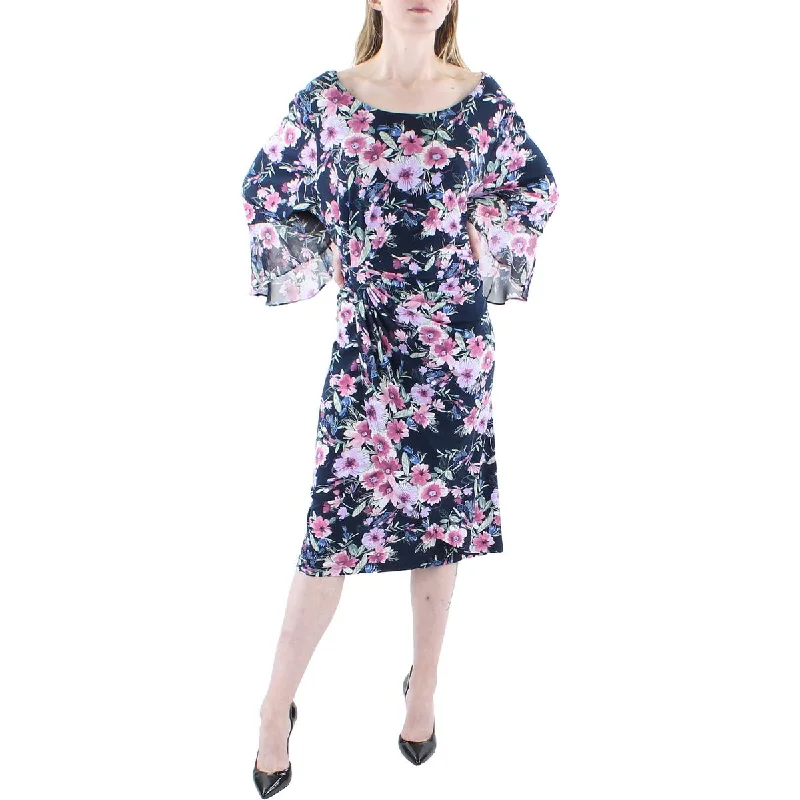 Savings Event Connected Apparel Womens Plus Side Gather Faux Wrap Sheath Dress