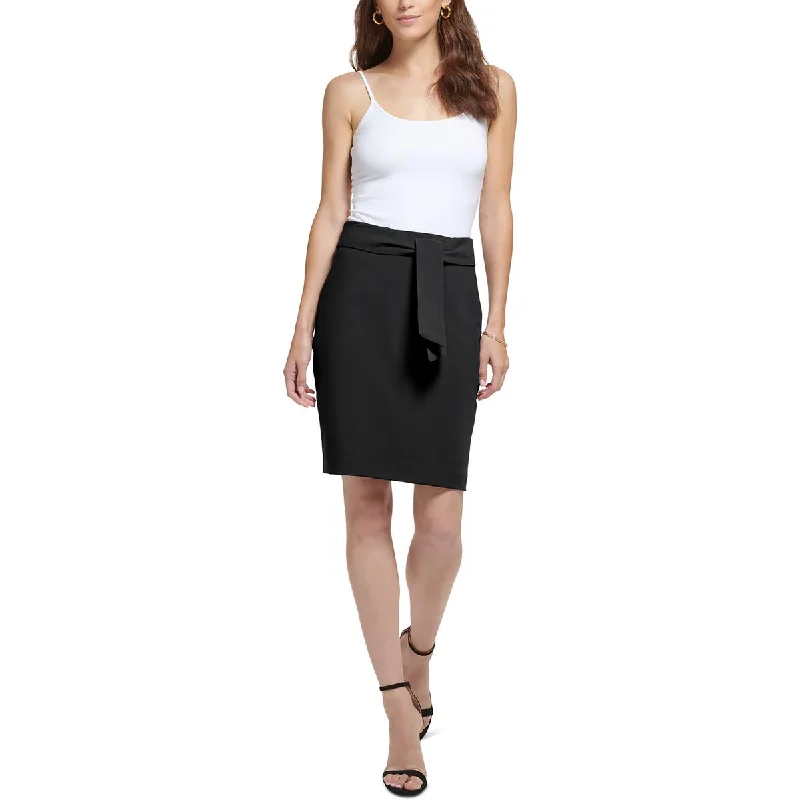 Year-End Sale DKNY Womens Nikki Beach Tie Front Knee Length Pencil Skirt