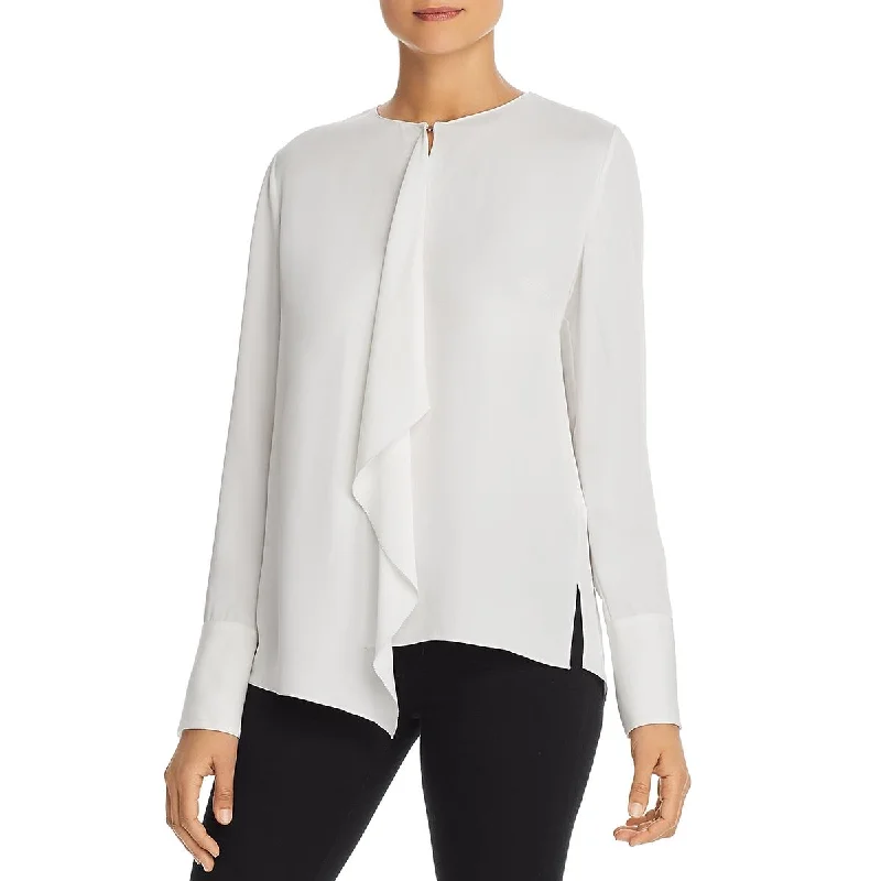 Big Savings Elie Tahari Womens Pernilla Silk Drape Front Blouse