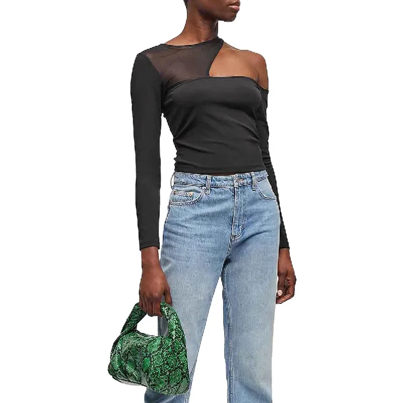 Sneak Peek Sale French Connection Womens Mesh Inset Mesh Blouse