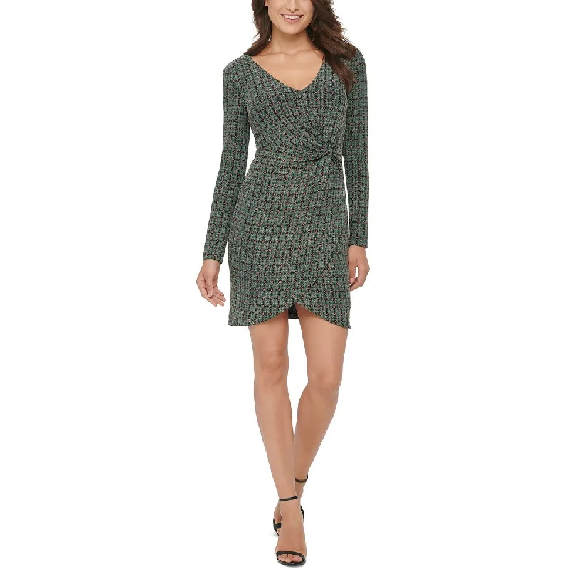Special Price Guess Womens Metallic Short Wrap Dress