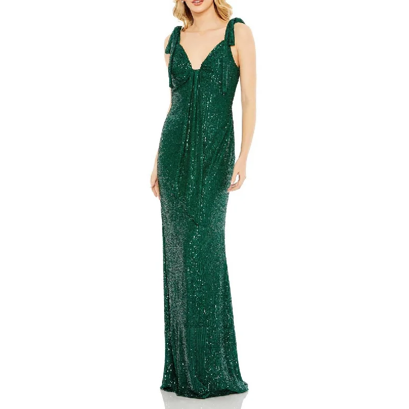 Deal Alert Ieena for Mac Duggal Womens Sequined Long Evening Dress