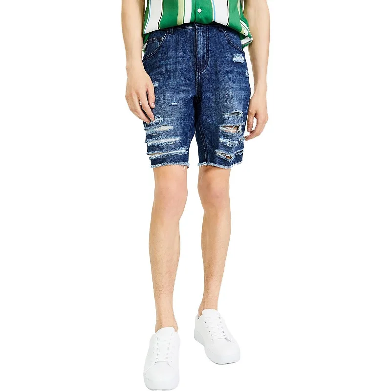 Price Reduction INC Mens Denim Regular Fit Denim Shorts