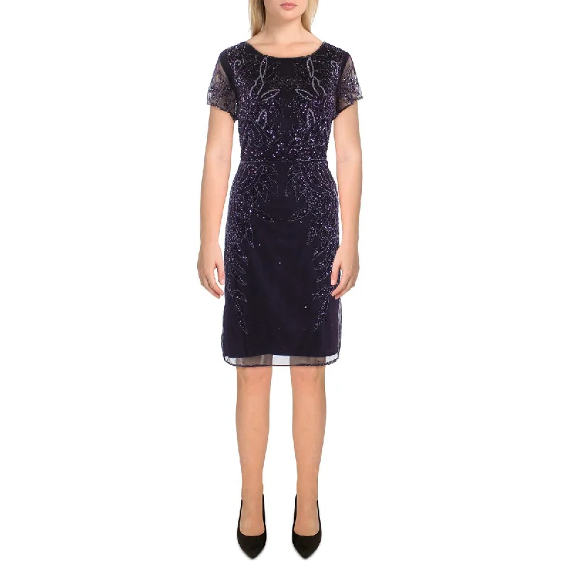 Instant Savings JKara Womens Beaded Short Sheath Dress