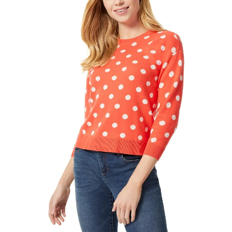Price Smash Jones New York Womens Polka Dot Crewneck Pullover Sweater