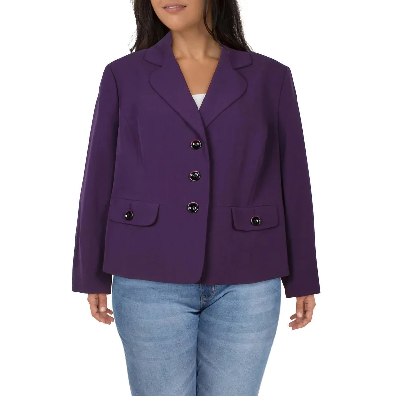 Mega Sale Le Suit Womens Plus Solid  Double-Breasted Blazer