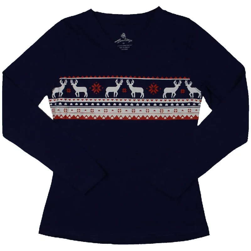 Savings Event Legendary Whitetails Women's Cozy Cabin Printed Long Sleeve V-Neck Top