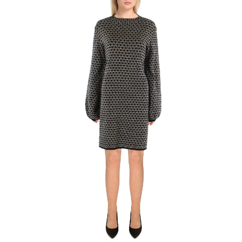 Take Advantage Max Studio Womens Printed Mini Sweaterdress