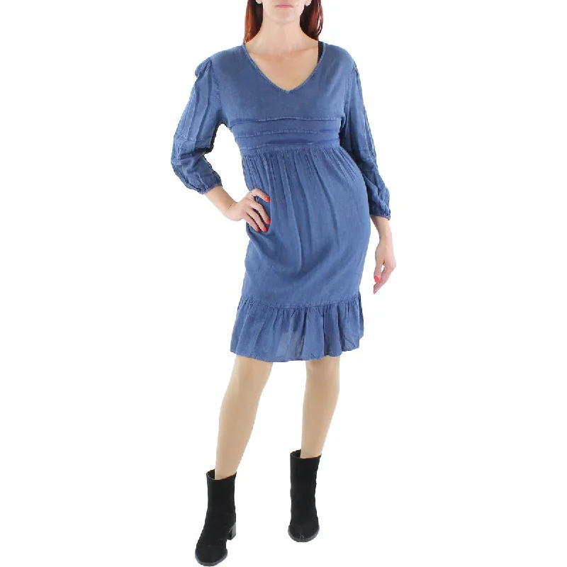 Must-Have Deals Mlle Gabrielle Womens V-Neck Knee Shift Dress