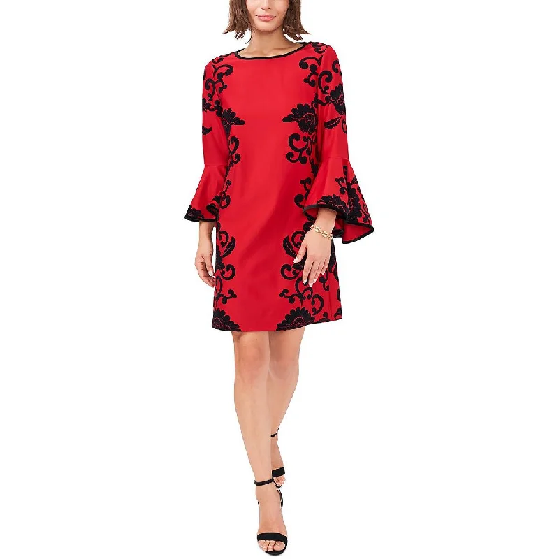Amazing Deals MSK Womens Flocked Mini Cocktail and Party Dress