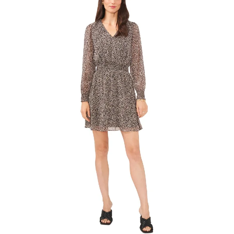 Epic Deals MSK Womens Petites Floral Mini Fit & Flare Dress