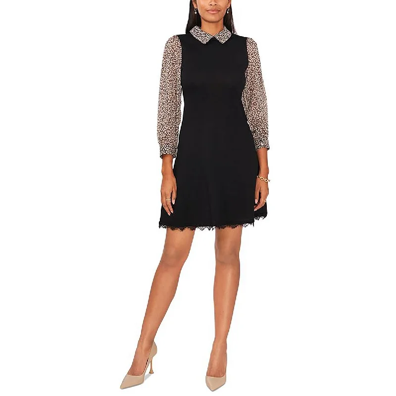 Can't Miss MSK Womens Printed Midi Sweaterdress