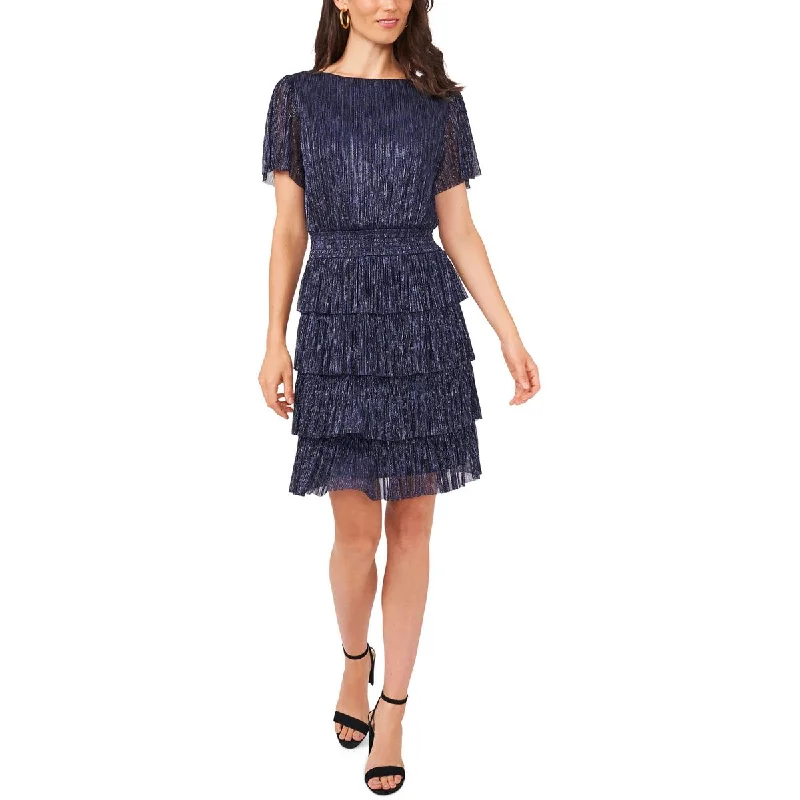Deal Explosion MSK Womens Tiered Mini Fit & Flare Dress