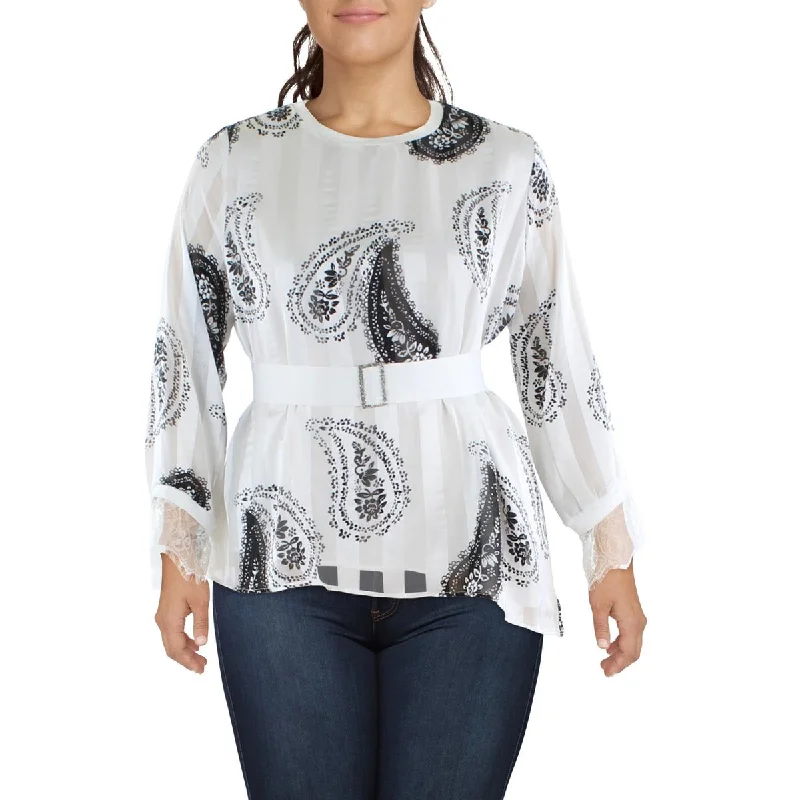 Exclusive Preview N by Nancy Womens Sateen Paisley Blouse