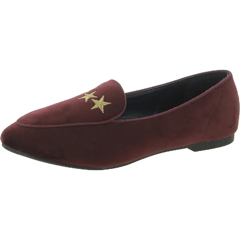 Big Savings Nautica Womens Campamil Velvet Embroidered Loafers