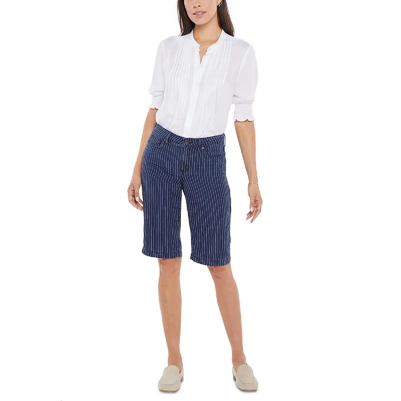 Value Deals NYDJ Womens Striped Midi Bermuda Shorts