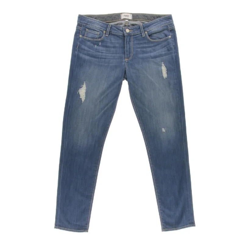 Savings Spectacular Paige Womens Skyline Ankle Peg Destroyed Mid-Rise Skinny Jeans