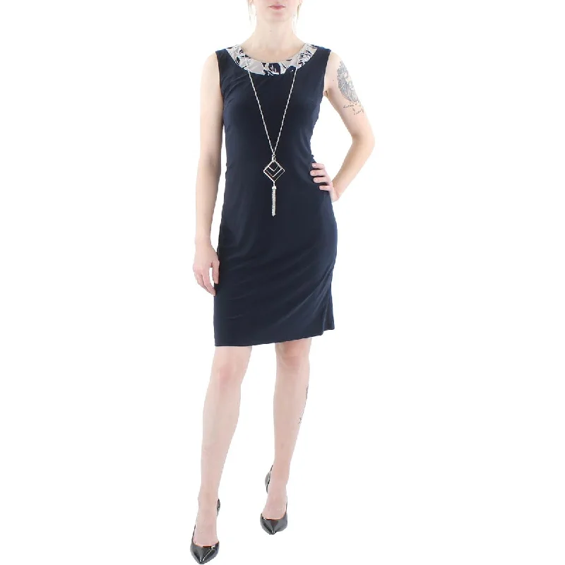Get It Before It’s Gone R&M Richards Womens Petites Knit Sleeveless Sheath Dress