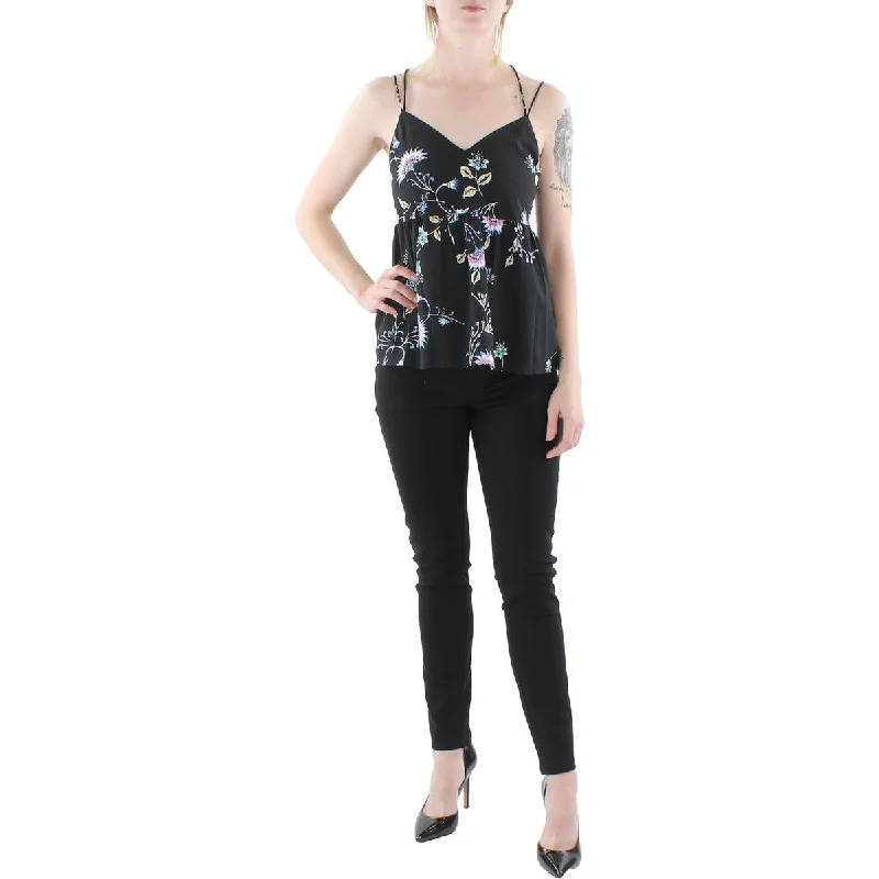 Don't Miss Rebecca Minkoff Womens Floral Spaghetti Strap Tank Top
