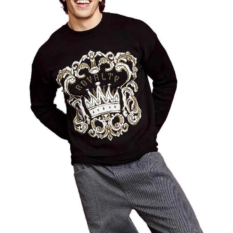 Savings Alert Royalty By Maluma Mens Logo Pullover Crewneck Sweater