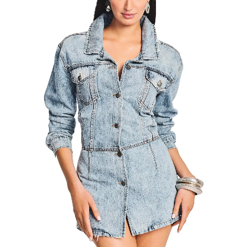 Unmissable Offer Ser.o.ya Womens Laura Denim Distressed Shirtdress