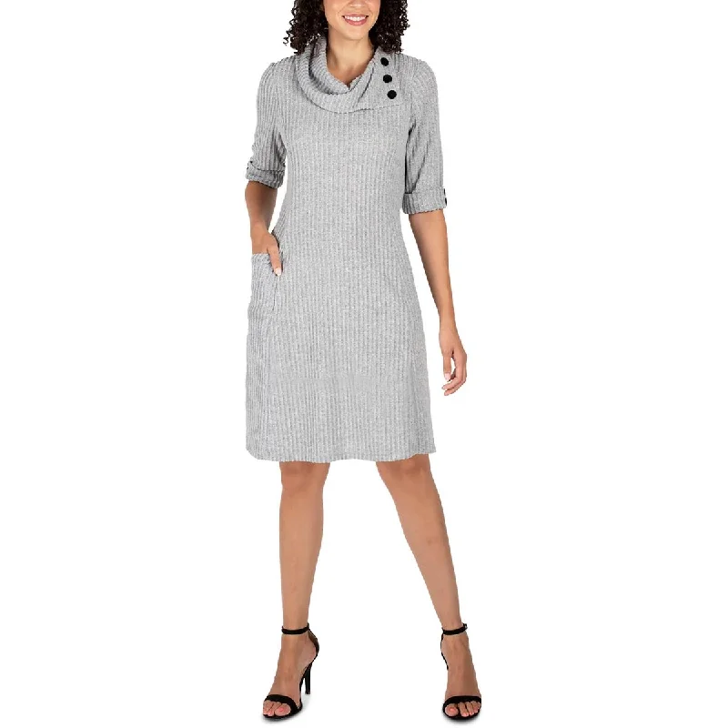 Big Discounts Signature By Robbie Bee Womens Cowl Knee-Length Sweaterdress
