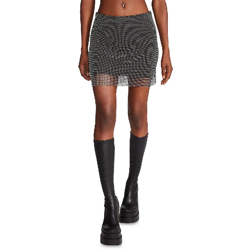 Price Blitz Steve Madden Womens Charlize Embellished Short Mini Skirt
