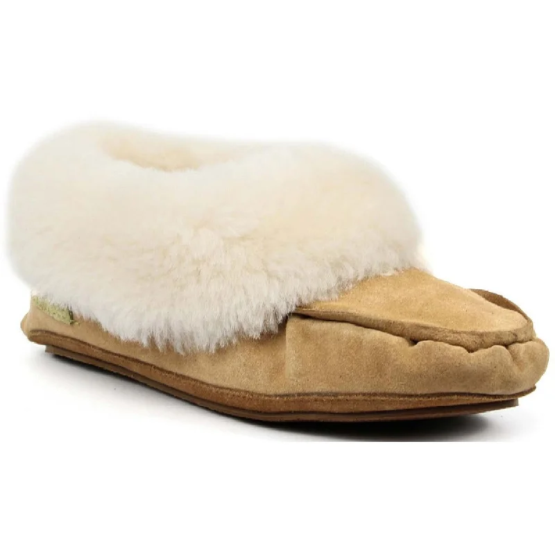 Online Only Super Lamb Womens Mocasin 19 Sheepskin Leather Fleece Booties
