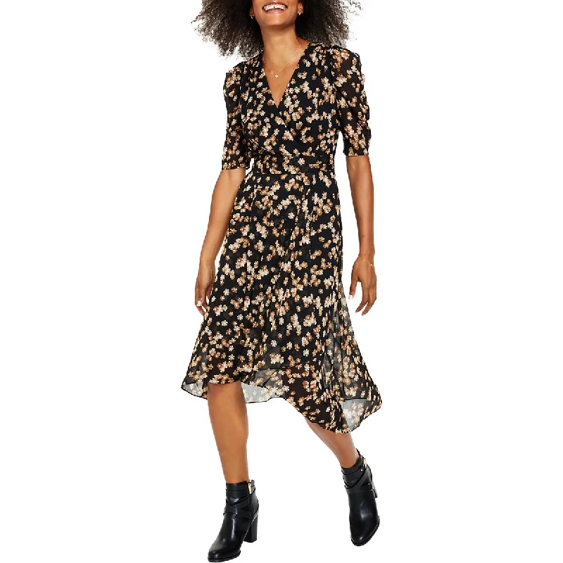 Super Sale Tommy Hilfiger Womens Plus Chiffon Floral Midi Dress