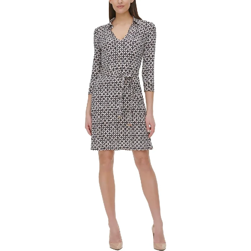 Bargain Prices Tommy Hilfiger Womens Print Above Knee Shirtdress
