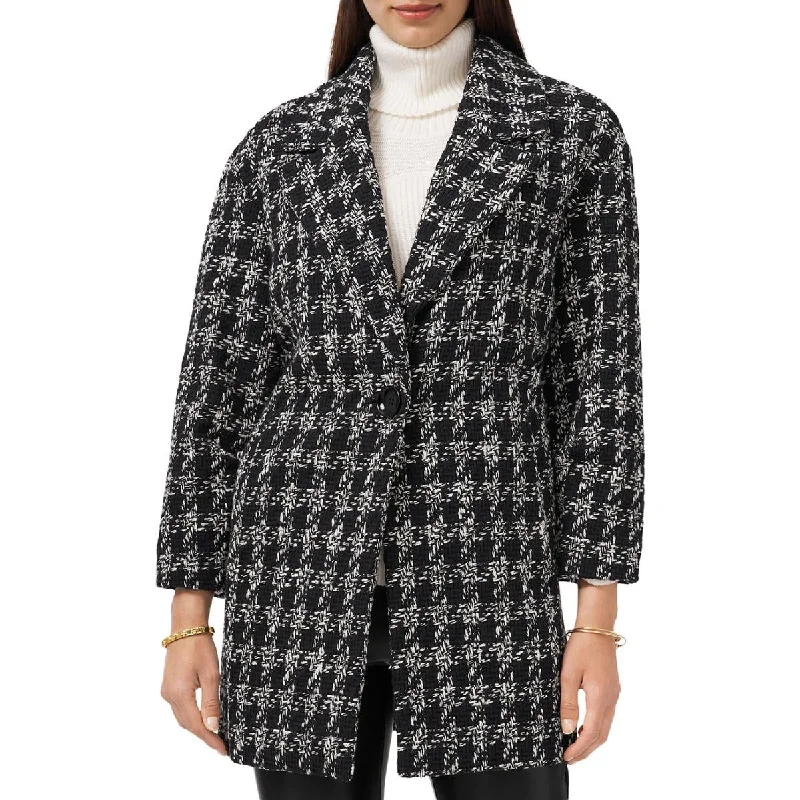 Buy More, Save More Vince Camuto Womens Houndstooth Collared One-Button Blazer