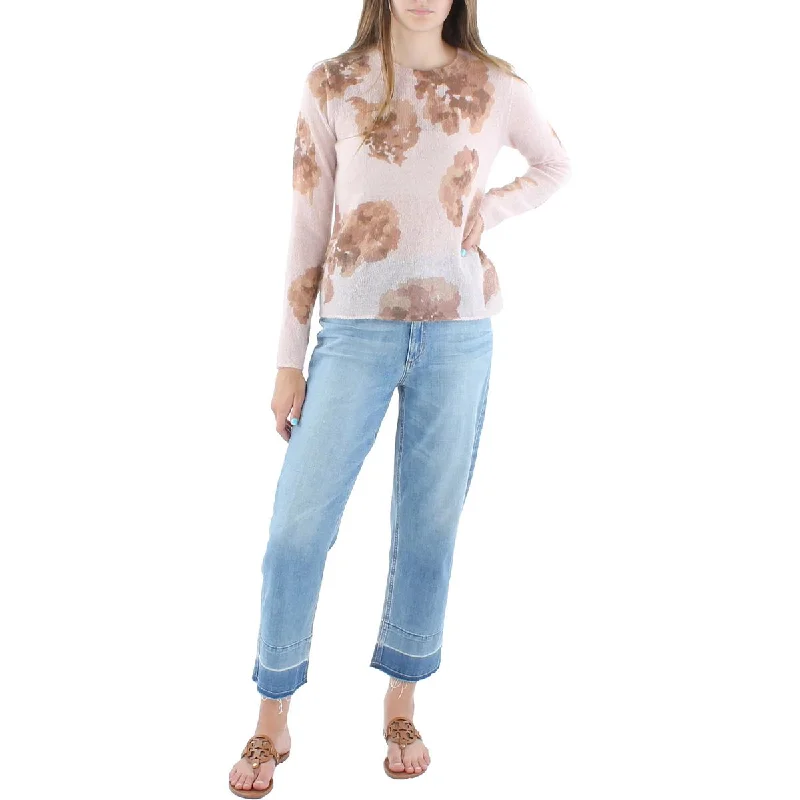 Early Access Vince Womens Dahlia Printed Pull Over Crewneck Sweater