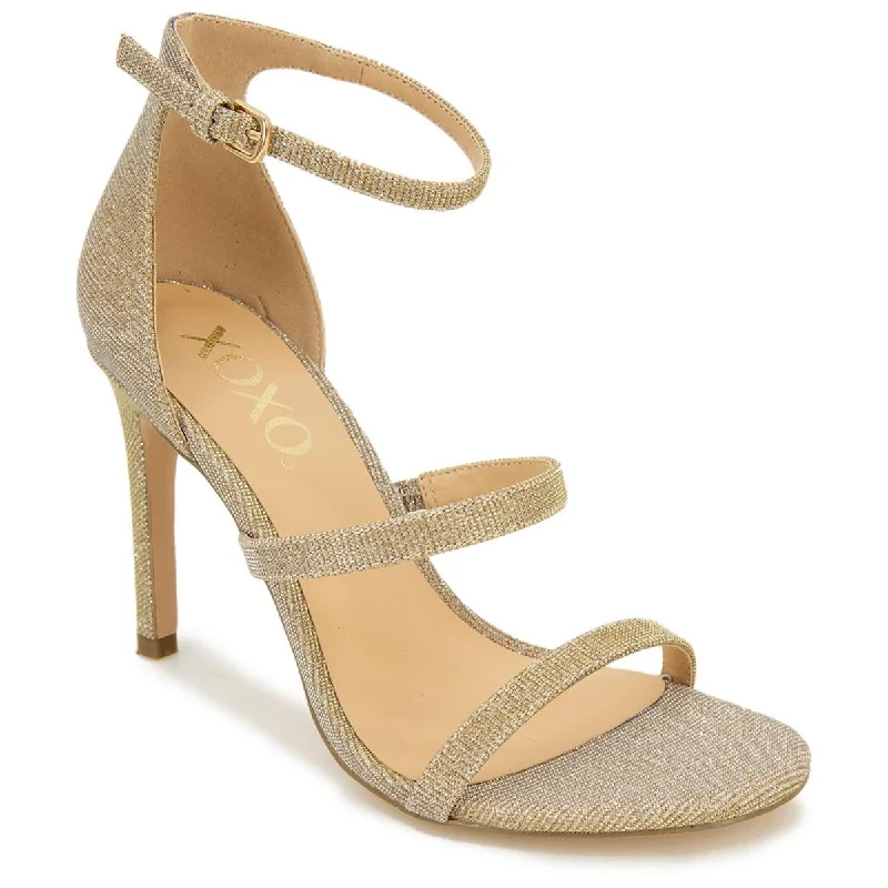 Can't Be Beat XOXO Womens Bridgette Glitter Ankle Strap Heels